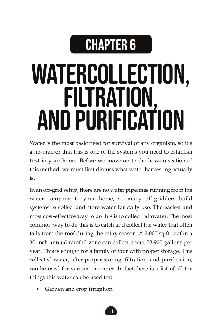 Interior page from the water chapter of The Off-Grid Survival Manual
